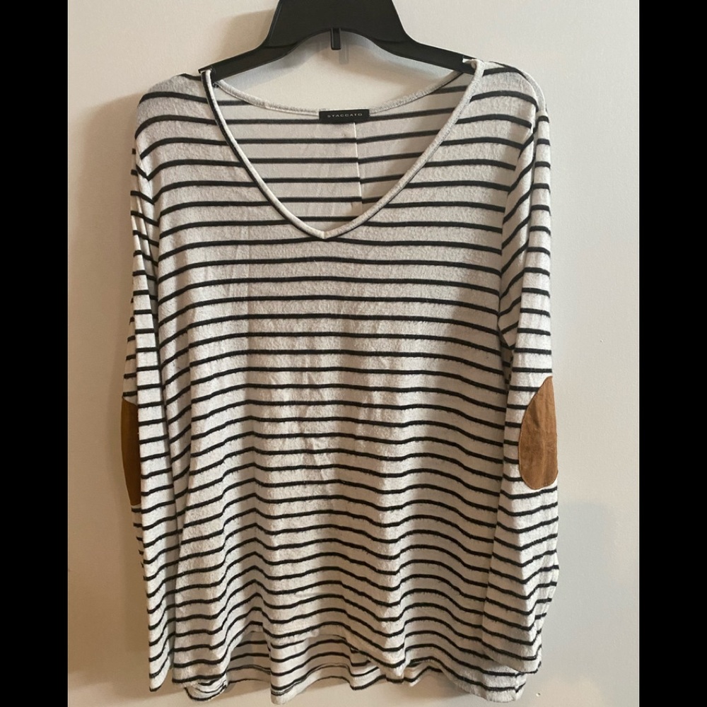 long sleeve Tunic with suede patch sleeve
